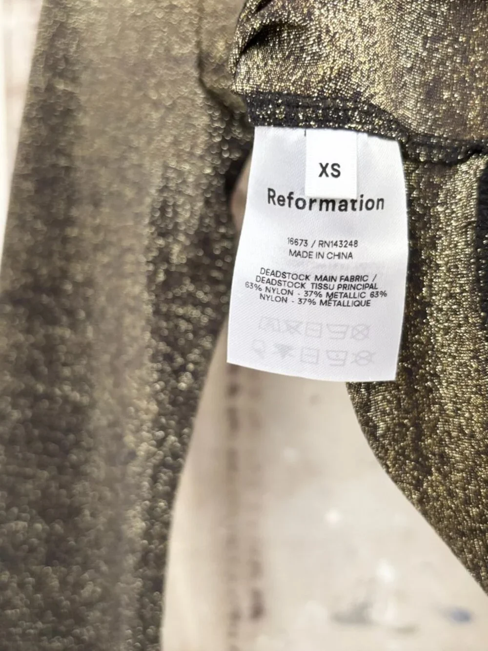 Reformation Jupiter Metallic Crop Top